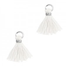 Mini Quaste Ibiza Style 1cm Silver-white